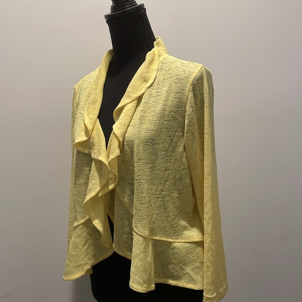 Glamour Shrug Sweater Size L Yellow Summer Knit - Picture 4 of 8
